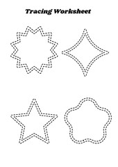 Tracing and coloring worksheet for Kindergarten | improve fine motor skills