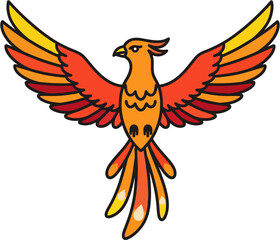 vector illustration of a phoenix flat design
