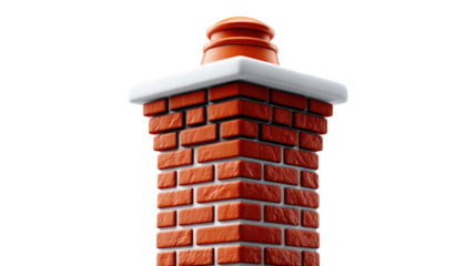 Brick Chimney’s Peak: A close-up showcases a classic brick chimney, its sturdy structure rising with a cap, offering a sense of history, security, and a touch of nostalgia.