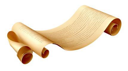 Ancient Manuscript Scroll: An antique parchment unfurls, its aged texture and cryptic inscriptions whispering tales of the past, inviting exploration into history.