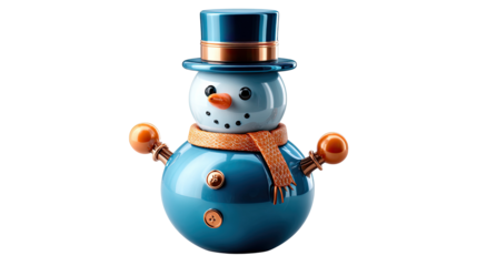 Festive Frosty: A charming snowman, adorned with a stylish hat and scarf, stands as a delightful symbol of winter cheer, its whimsical design capturing the spirit of the season.