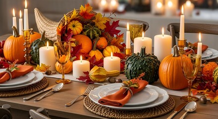 Autumns bounty graces a festive table setting