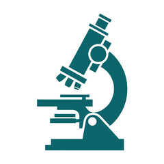 Teal microscope icon on white background scientific research equipment science laboratory