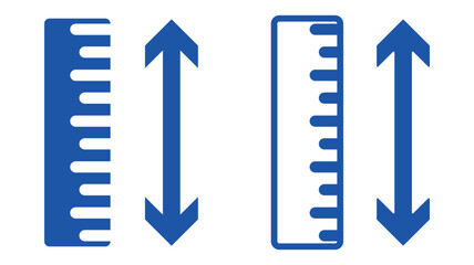 Adjustable height icon collection. Line vector sign, symbol for web and mobile. row height icon. Social distance measure flat sign design. Distance dimension symbol pictogram.