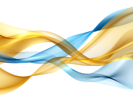 Wave smooth flowing abstract design on transparent background