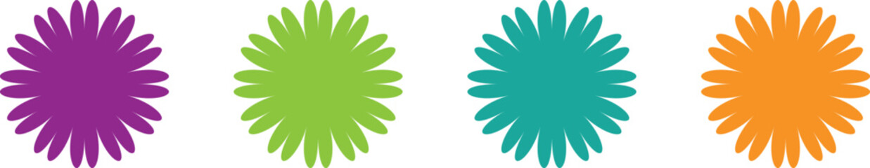 Fototapeta premium Elegant Botanical Flower Silhouette Collection — Minimalist Nature Symbols, Line Art, and Vintage-Inspired Floral Patterns for Decoration