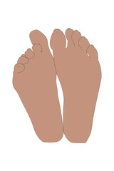 Illustration of female bare feet sole