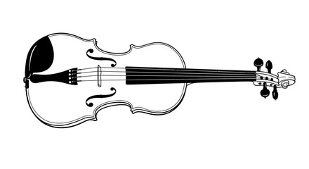 Obraz premium Illustration of a violin in black and white