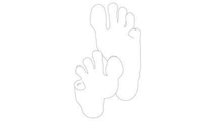 Fototapeta premium Illustration of female bare feet sole