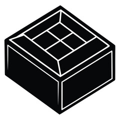 chocolate box silhouette Valentine’s Day vector icon