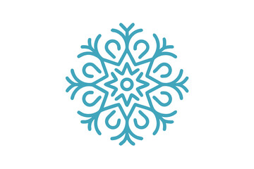 Hand drawn snowflake icon natural organic winter pattern art