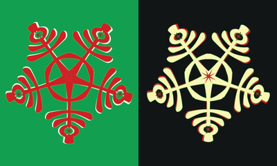 Festive Snowflake Ornaments: Intricate snowflake ornaments, elegantly designed with a touch of sophistication, stand out against contrasting colored backdrops.