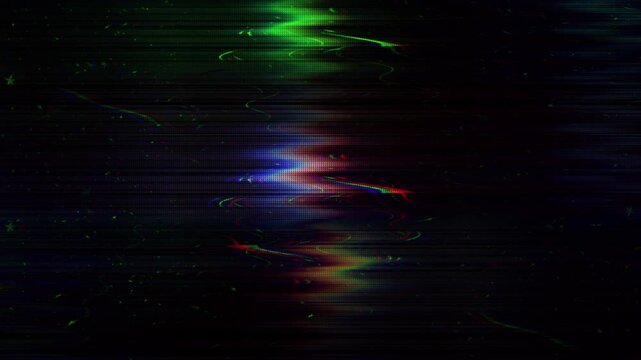 Abstract Grunge Colorful Half Tone Shapes and Shiny Glitch Effect on Black background in Stop Moti. Psychedelic animated abstract party shapes colorful shapes. Hippie tie dye design
