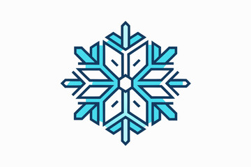 pixel edge snowflake icon tiny geometric winter design pattern,