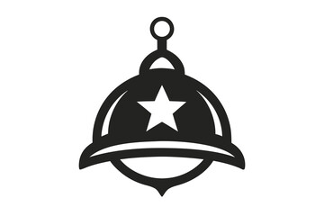 Ornament with top metal cap and star for festive decoration