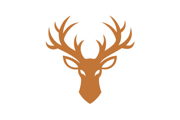 Simple antler silhouette with soft symmetry festive decoration element