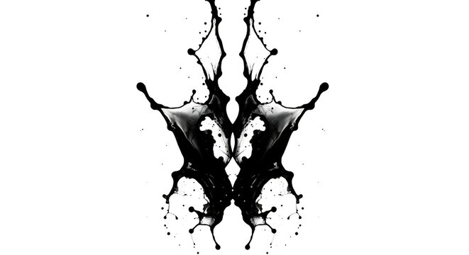 A symmetrical ink blot creates a captivating abstract pattern, evoking a sense of mystery and intrigue, isolated on transparent background - Powered by Adobe