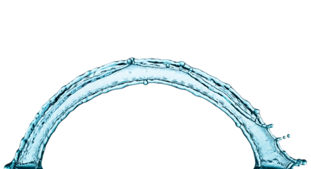 Water arch isolated on transparent background, demonstrating the elegance of fluid dynamics and the captivating form of liquid in motion