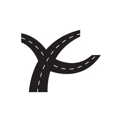Crossroads icon, vector illustration. Flat design.