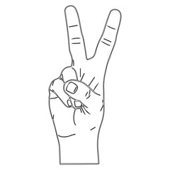 Peace Sign Hand Gesture