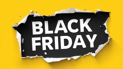 torn yellow paper reveals Black Friday