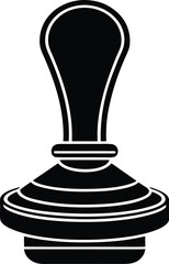 Barista tamper tool flat vector icon silhouette white background
