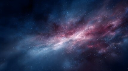 Fototapeta premium A vast cosmic nebula swirls with vibrant colors and luminous stars evoking the mystery of deep space