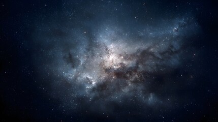 Fototapeta premium A luminous galaxy with swirling cosmic dust and countless stars set against the deep expanse of space