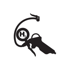 Hydrogen energy line icon set. environment, eco friendly industry and alternative energy symbol