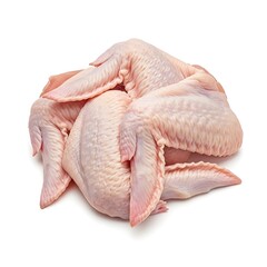 Raw chicken wings isolated on white background for cooking