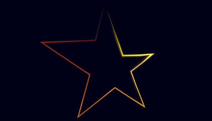 Obraz premium Glowing Star Outline with Gradient Color on a Dark Background