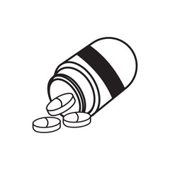 pill bottle vector icon. simple style medical and pharmaceutical design element