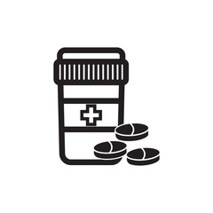 pill bottle vector icon. simple style medical and pharmaceutical design element