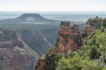 Landscape to the east of the Grand Canyon from Desert View on the South Rim, Grand Canyon National Park, Arizona, USA