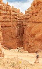 Hiker (unrecognizable) on a Trail in Bryce Canyon National Park, Utah, USA
