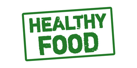 Healthy Food Stamp Label Design – Green Organic Nutrition Symbol for Fresh Diet and Wellness Branding