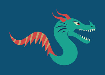 Dragon with sharp teeth vector