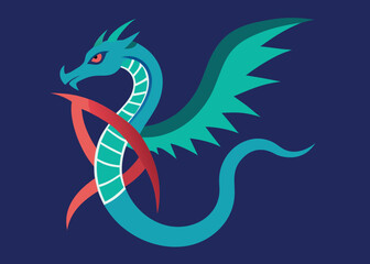 Dragon with wings vector design