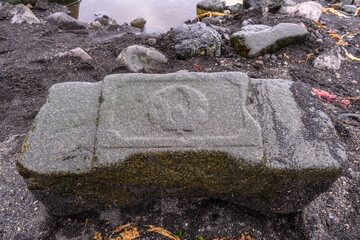 Ancient stone artifact discovered on the shores of Yuzhno-Kurilsk in Russia