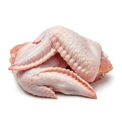 Raw chicken wings isolated on white background for cooking