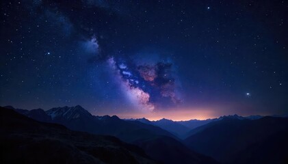 Stunning vista of a dark night sky brimming with countless stars, a breathtaking celestial panorama perfect for desktop backgrounds or astronomical publications , galaxy, wonder