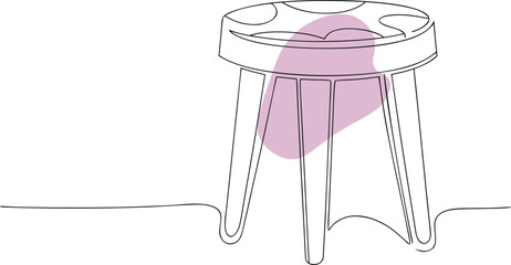 Minimalist Stool Design, Modern Furniture Sketch, Interior Decor Element