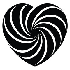 heart swirl pattern silhouette Valentine’s Day vector icon