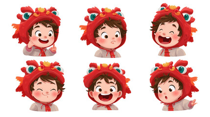 Joyful child in dragon costume expressing emotions festive celebration digital illustration playful environment close-up view cultural celebration