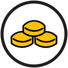 Simple Cheese Wedge Icon Illustration