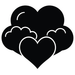 love clouds silhouette Valentine’s Day vector icon
