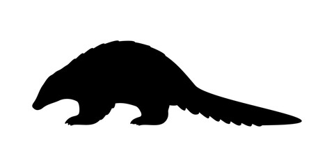 Ground pangolin silhouette vector flat illustration design.
