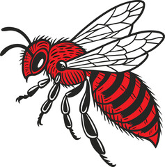 vector illustration of a tattoo of a bee