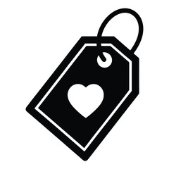 love tag silhouette Valentine’s Day vector icon