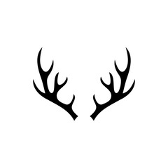 Reindeer antlers icon silhouette vector flat illustration design.